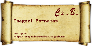 Csegezi Barnabás névjegykártya