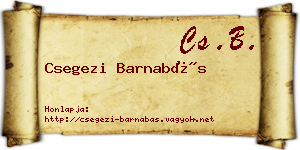 Csegezi Barnabás névjegykártya