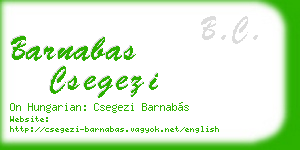 barnabas csegezi business card
